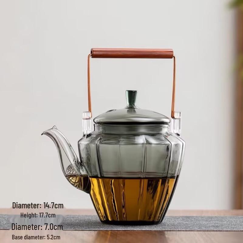 Chaxun Diamond Glass Teapot with Handle & Lid