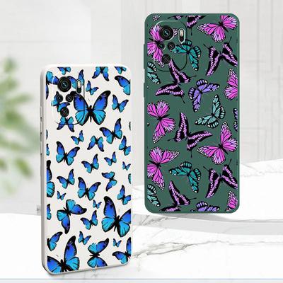 Lovely Butterfly Phone Case for Redmi Note 11S 9T 9A 11T 9C 10T 10 11 7 10C K40 Pro 9 9S 8 Fashion Luxury Silicone Color Cover