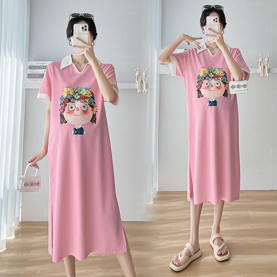 

Платье-поло для беременных Xiao Xiangfeng в стиле ретро, летнее - Свободное, элегантное и удобное XL (65-75 kg)