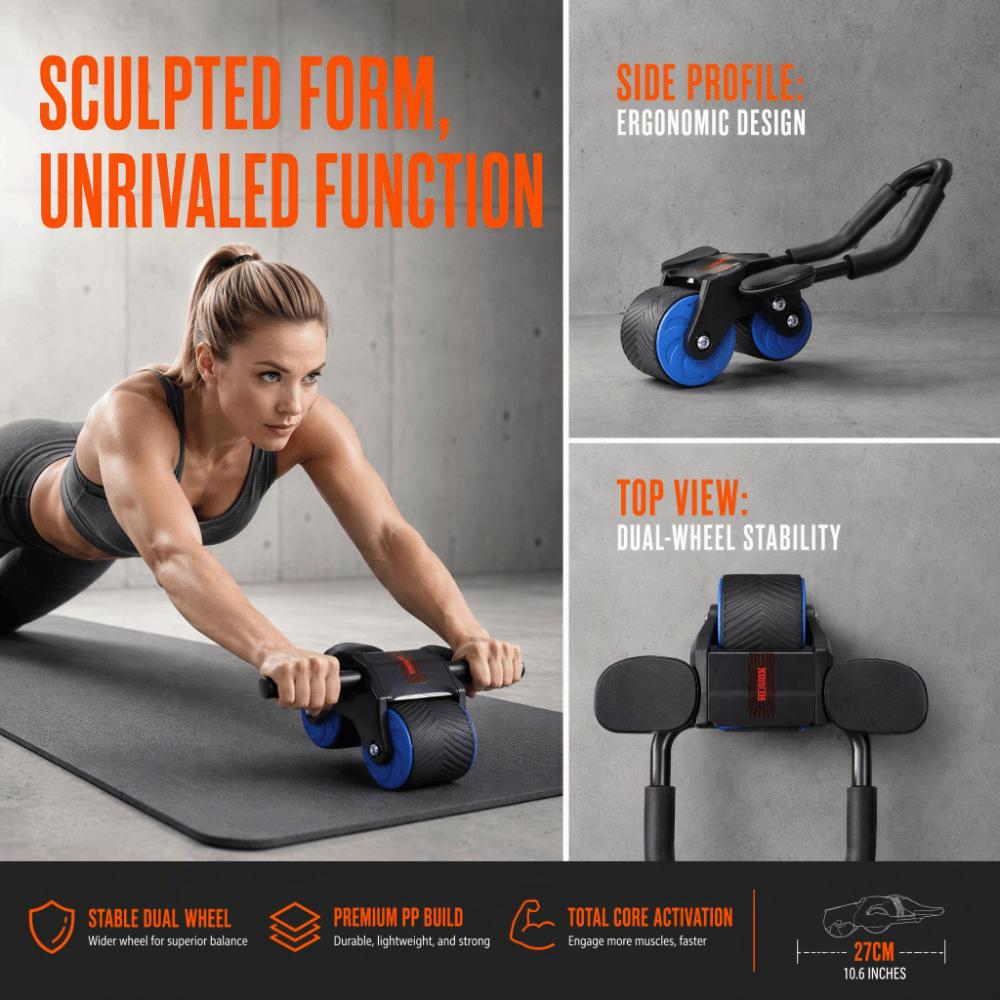 Automatic Rebound Abdominal Wheel Knee Mat Fitness Equipment Core Strength Training