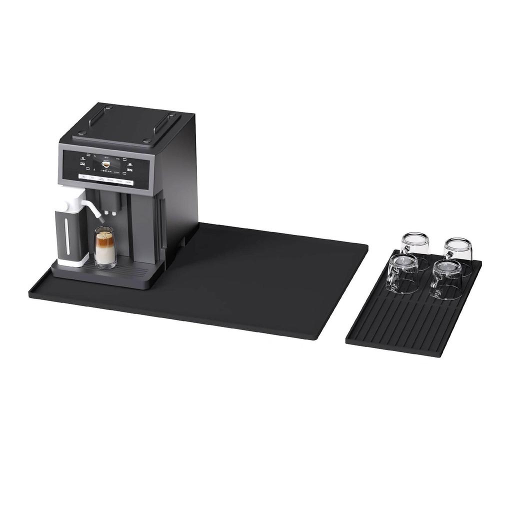 Non-slip Silicone Coffee Mat: 2-in-1 Heat-Resistant & Waterproof Drying Tray for Bar and Dining Table