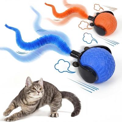 Interactive Toys for Cats, 2026 New Interactive Cat Toy Ball, Automatic Moving Cat Toy for Indoor Use, Rechargeable Feather Tail Cat Toy with
