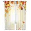 Autumn Beauty Leaves Yellow Sunshine Window Curtains Living Room Tulle Curtains Kitchen Decor Kids Room Curtain Window Treatment