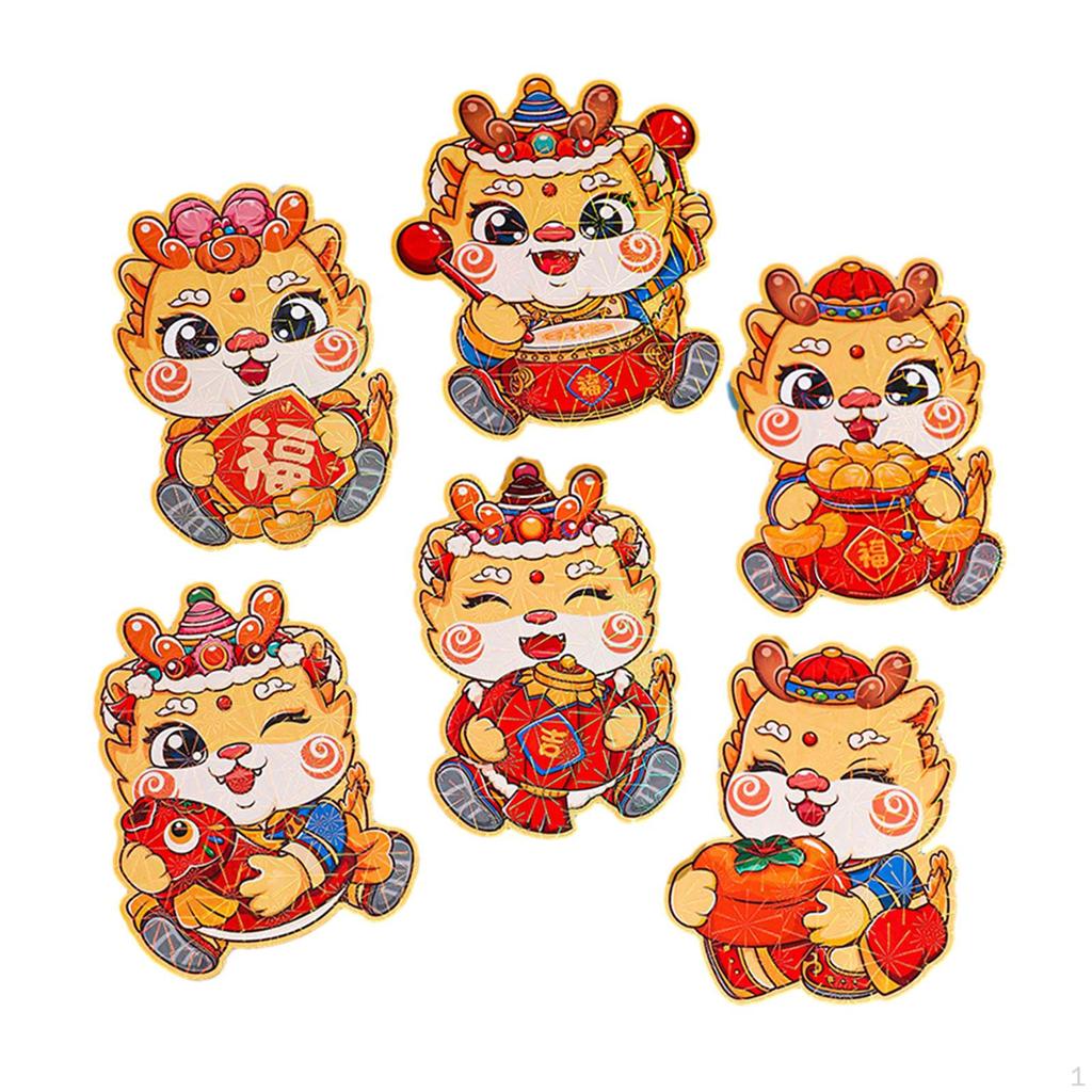 6 X Red Year Envelopes Packets Best Wishes Greeting Card Gifts Hong Bao for