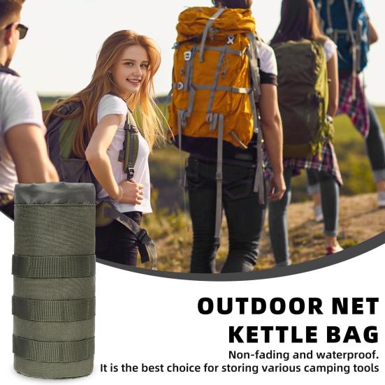 Husă tactică pentru sticle de apă, suport pentru sticle de apă sport, cu șnur deschis în partea de sus și plasă de jos, atașat la centura de rucsac, vestă