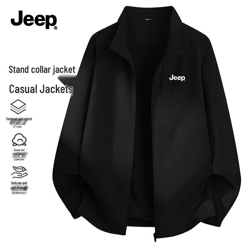 

JEEP Men s Lightweight Breathable Stand-Collar Jacket 3XL