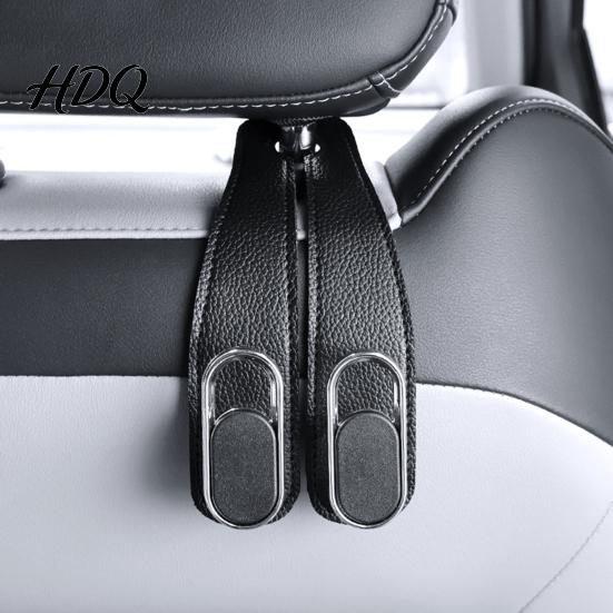Universal Car Interior Accessories Seat Hook Hanger Faux Leather Back Storage Compact Organizers Foldable Organizer for Hanging Groceries And
