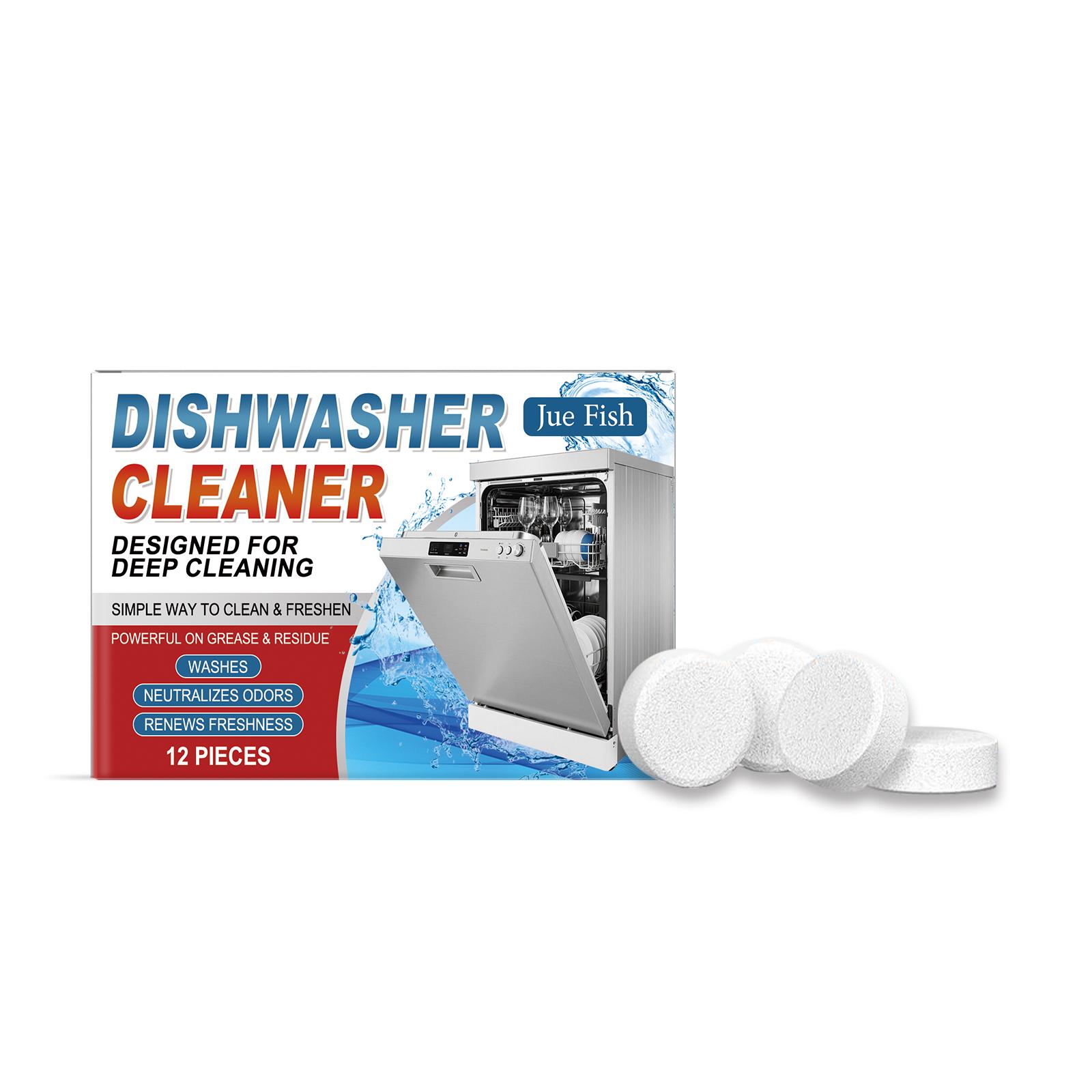 Jue Fish Dishwasher cleaning tablets Removes grease and scale, keeps dishes clean, household cleaning tablets 12pcs