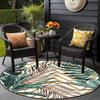 1pc Tropical Leaves Pattern Rug, Round Washable Large Decorative Rug for Living Room/Bedroom/Office/Playroom/Camping