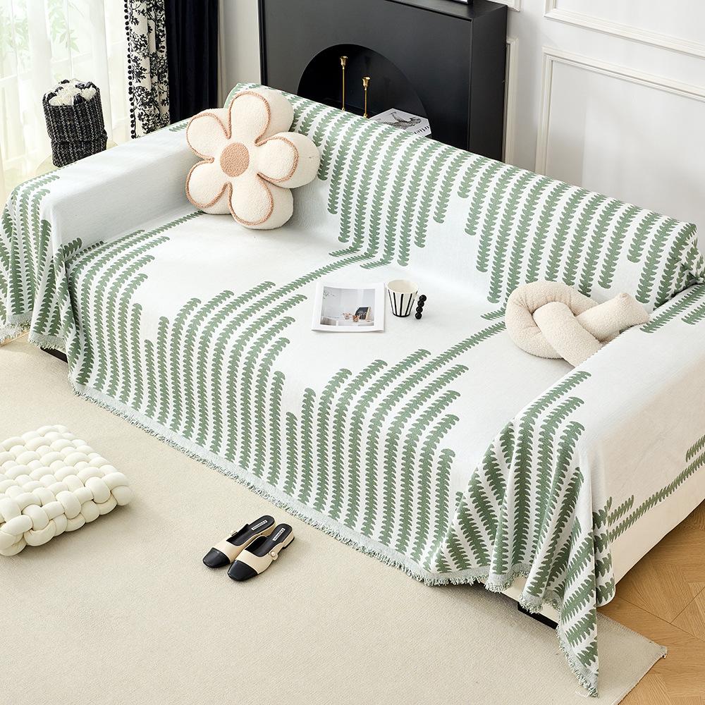 Chenille Sofa Cover Simple Elegant One Piece Couch Slipcover All Season Universal Full Coverage Sofa Protector