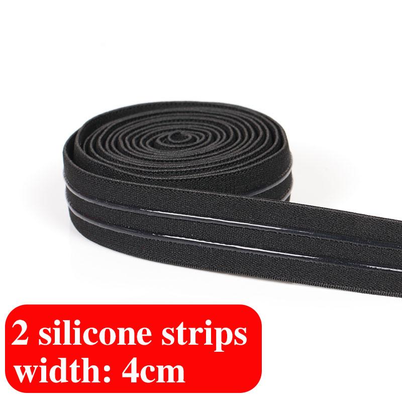 2/5Meters Black Elastic Bands Silicone Non-slip Bra Rubber Tape For Belt Garment Wave Ribbon DIY Clothes Sewing Accessories