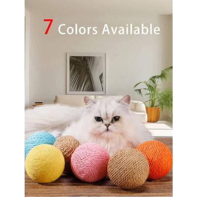 10CM Interactive Sisal Cat Scratching Ball Toy For Kitten Teeth Cleaning Anti Bite Cat Ball Sounding Toy Pet Supplies