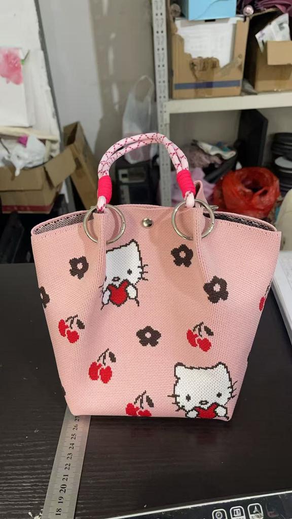 New Woven Ring Buckle Bag Knitted Bag Three-dimensional Magnetic Buckle Handbag Handbag Handbag Knitting