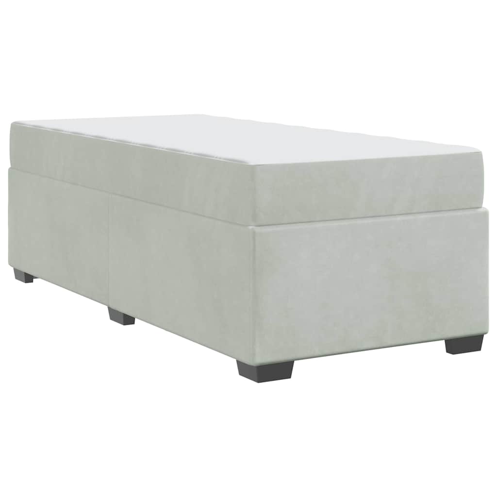 Bed Frame with Mattress Light Grey 90 x 200 cm Fabric