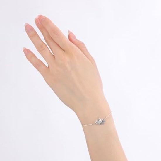White Clover Kurumi 20th Anniversary Ladies Bracelet Sanrio Characters Silver 925 Cubic Zirconia Crown Rose Heart Skull Purple Oxidized Birthday Gift
