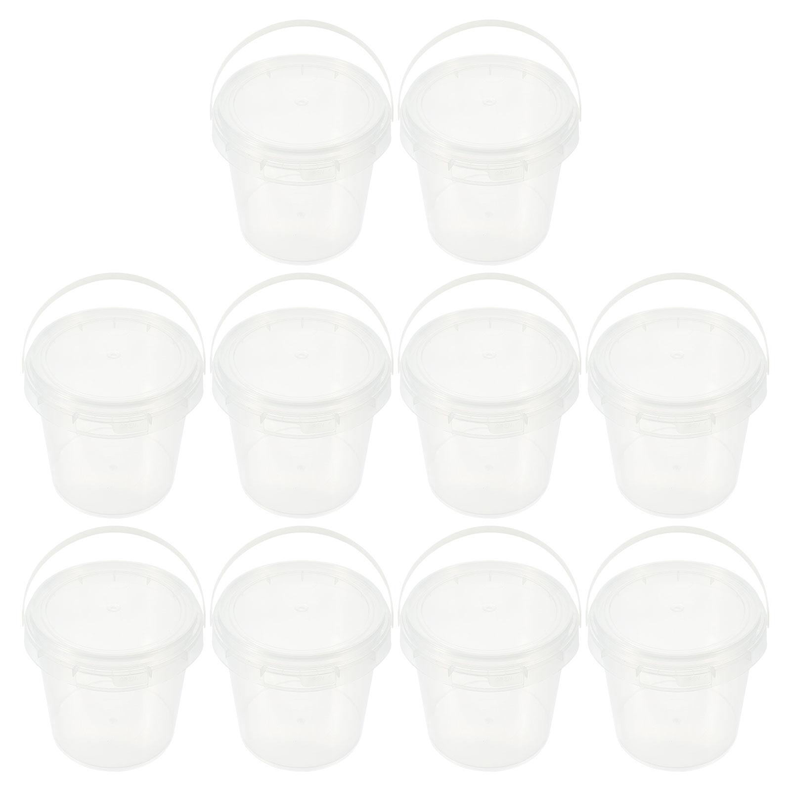 

10 Pcs Transparent Small Barrel Ice Bucket Refrigerator Fresh Keeping Snacks Nut Storage Buckets Kitchen Cream