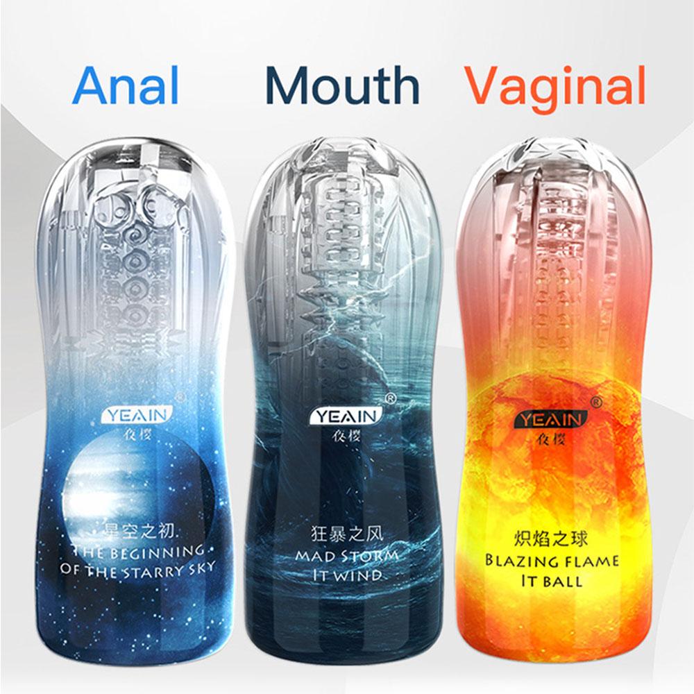 Dorosły Masturbator puchar mężczyzna realistyczne wibracyjne seks oralny masturbacja zabawka produkt erotyczny dla pary Sex zabawki powiększenie penisa