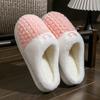 Double Color Wheat Ear Cotton Slippers with Anti Slip Thick Sole for Couples, Autumn and Winter Slippers