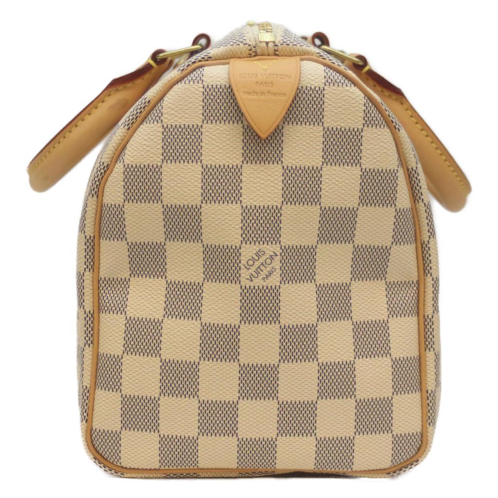 LOUIS VUITTON 2015 N41534 Damier Azur Speedy 25 Boston bag IvoryUsed