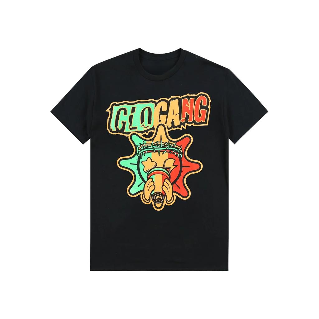 High-quality Summer Short-sleeved Men Glo Gang Boyz World Wide Tee Drinks Cartoon Unseix Oversize Cotton Short-sleeved T-shirts