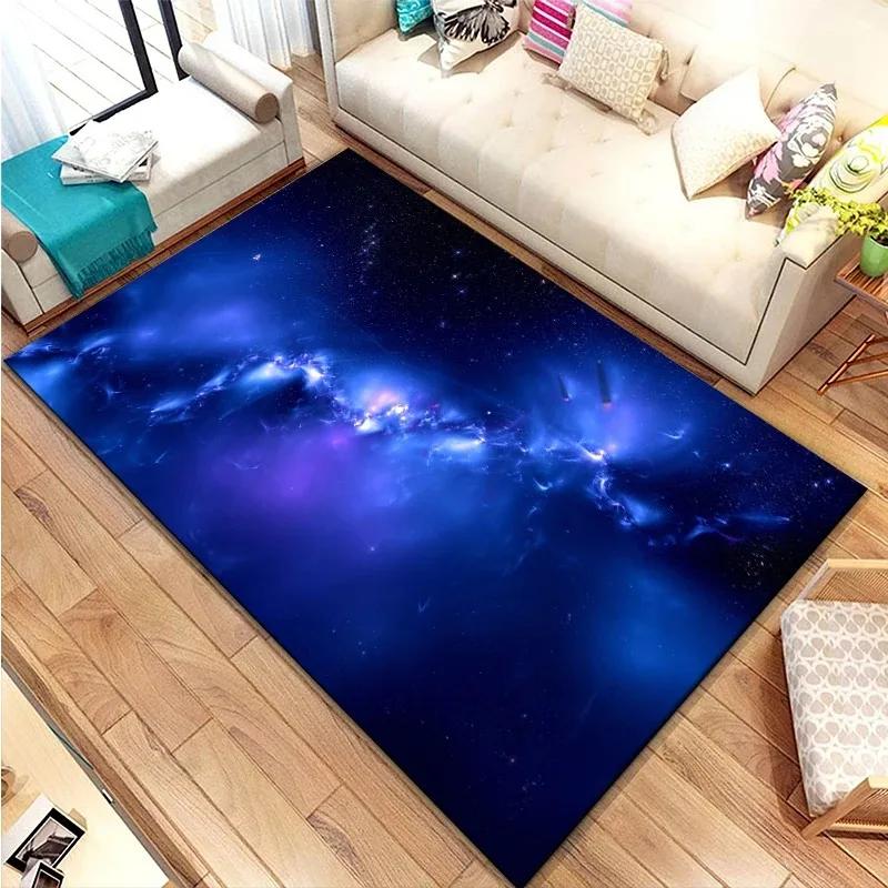 3D Galaxy Space Star Non-Slip Carpet for Bedroom Living Room Bathroom Decorative Floor Mat Door Mat