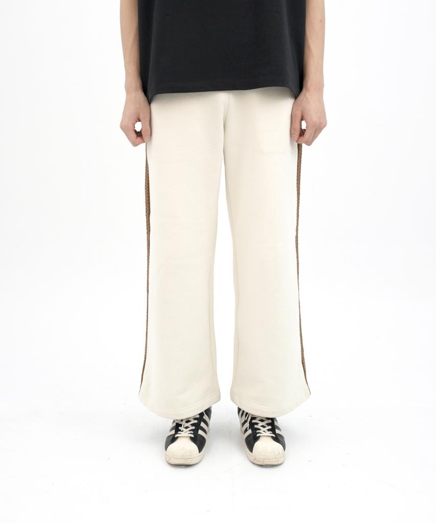 Hipihauseu Brushed Straight Sweatpants W.Tape Ivory