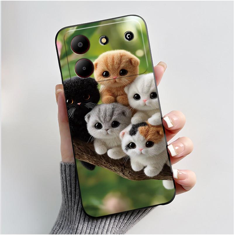Phone Case For ZTE Blade A54 4G Jelly Soft Black Cover Dreamy Style Pattern Sunset Moonlight Casing ZTE Blade A54 4G Casing
