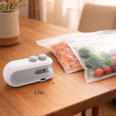 Selador Doméstico Diário Pequeno - Máquina de Selar Manual com Prensa de Alimentos Saco Plástico de Lanche Auxiliar de Selagem para Conservar Fresco