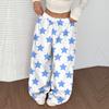Women's Casual And Fashionable Printed Elastic Waist Loose Wide Leg Pants