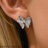 Micro-inlaid Zircon Earrings Bow Small and Versatile Earrings for Women Europe and America