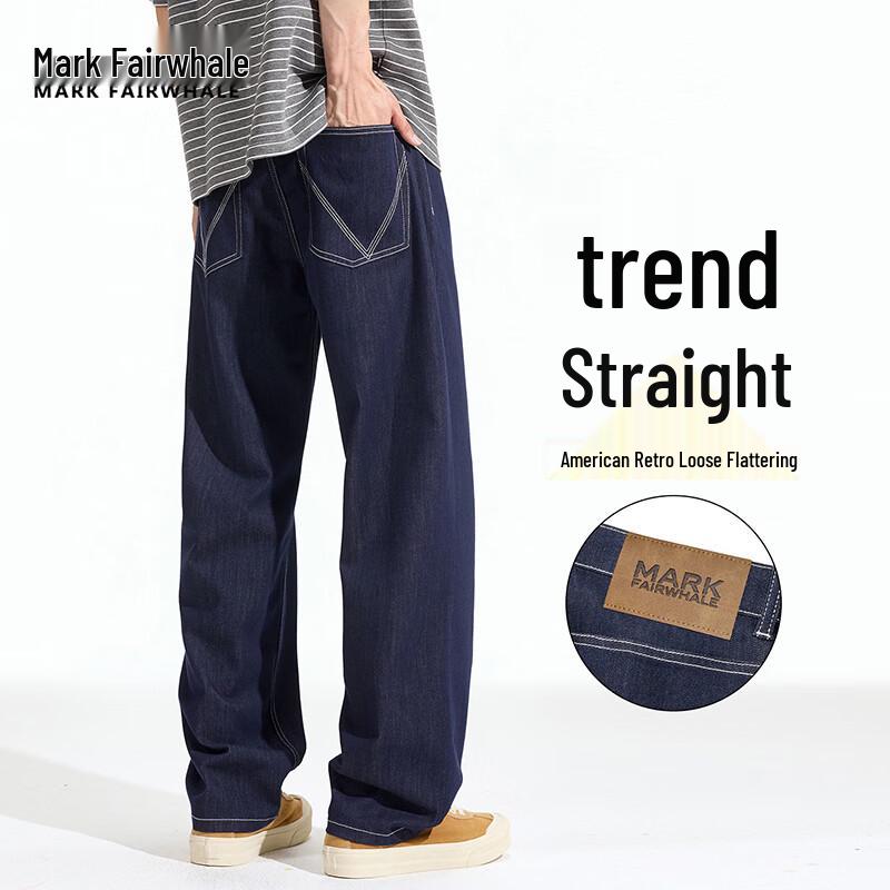 MARK FAIRWHALE Men s Loose Wide-Leg Jeans 28