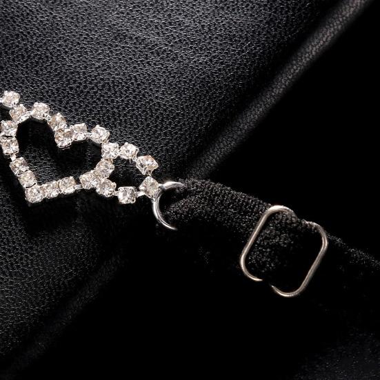 G String Thongs for Women Sexy T-back Low Rise Underwear Plus Size Cheeky Rhinestone Heart Chain Panties