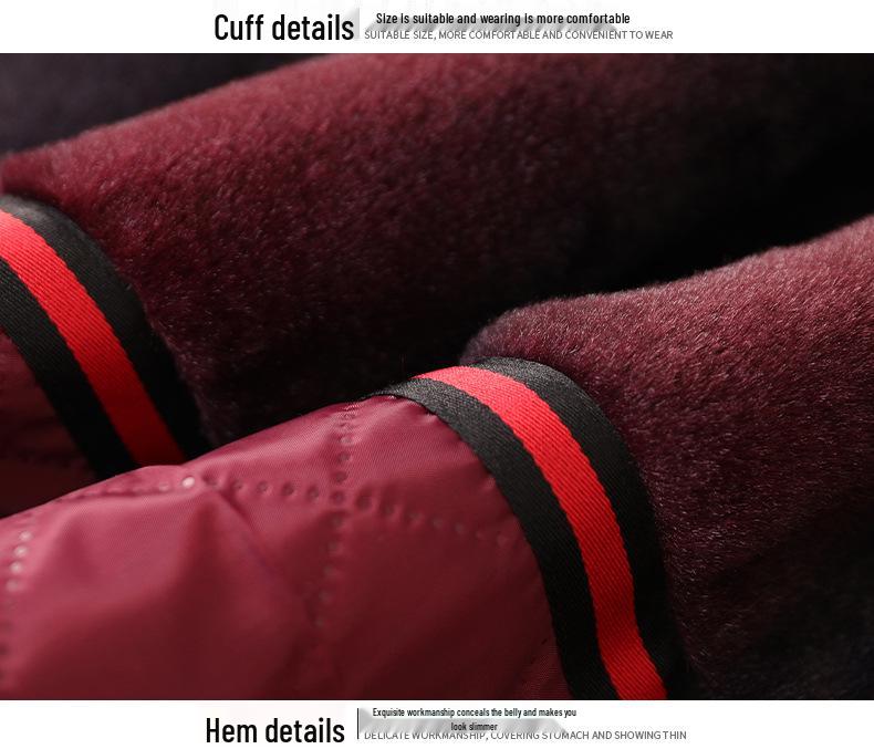 Chinese Style Winter Fur Collar Coat for Elderly Women - Thick Cotton Velvet Jacket