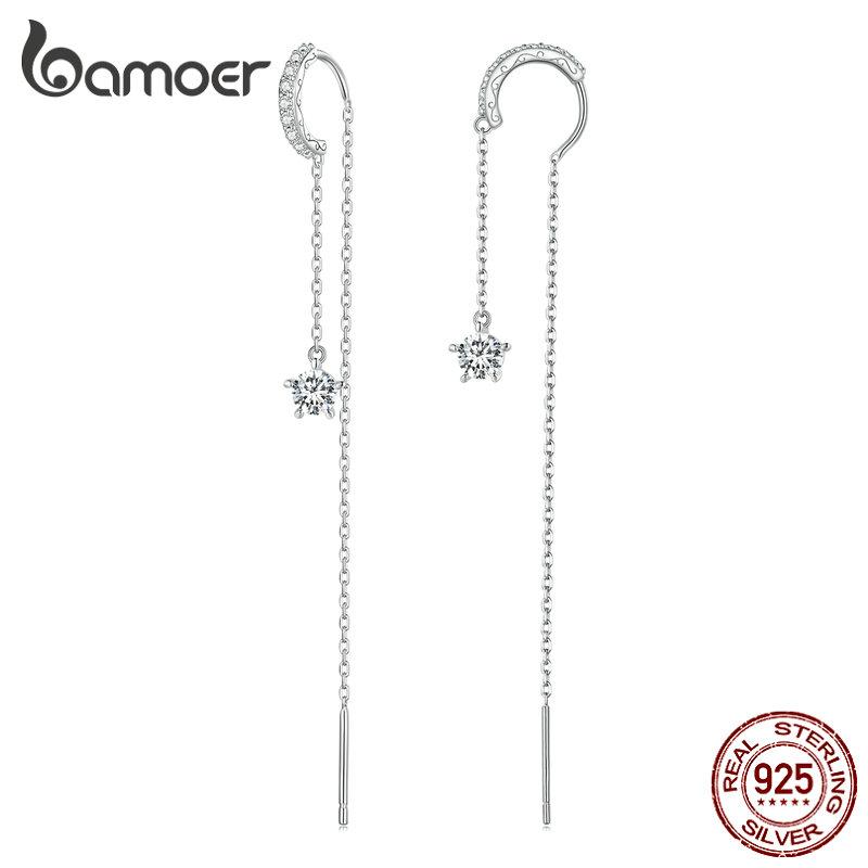 Orecchini A Catena In Argento 925 Sterlina Placcati Oro - Gioiello Elegante Per Matrimoni E Feste, Regalo In Confezione Regalo