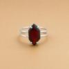Garnet Quartz Ring In 925 Sterling Silver, Minimalist Red Gemstone Ring, Handmade Statement Jewelry