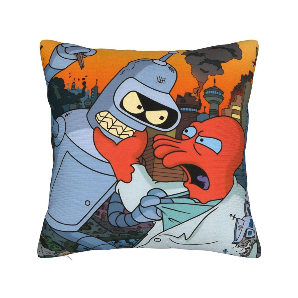 Futuramas Cartoon Comic Pillowcases Merch Soft Cushion Cover Gift  Pillow Case Cover Living Room Multiple Sizes