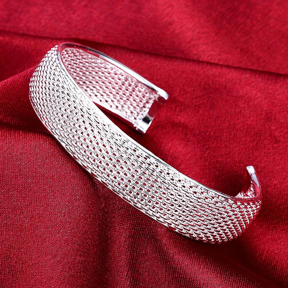 Bracciali Trendy in Argento 925 Braccialetto Charms Carini Aperti per Donne Gioielli di Moda Regolabile Dimensioni Bracciale Manicotto Festa di Matrimonio