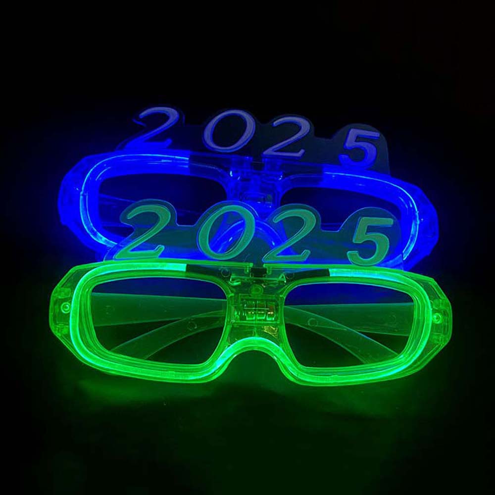 Photographic Ornaments 2025 Happy New Year Glow Glasses New Year Party Glasses  New Year Gift