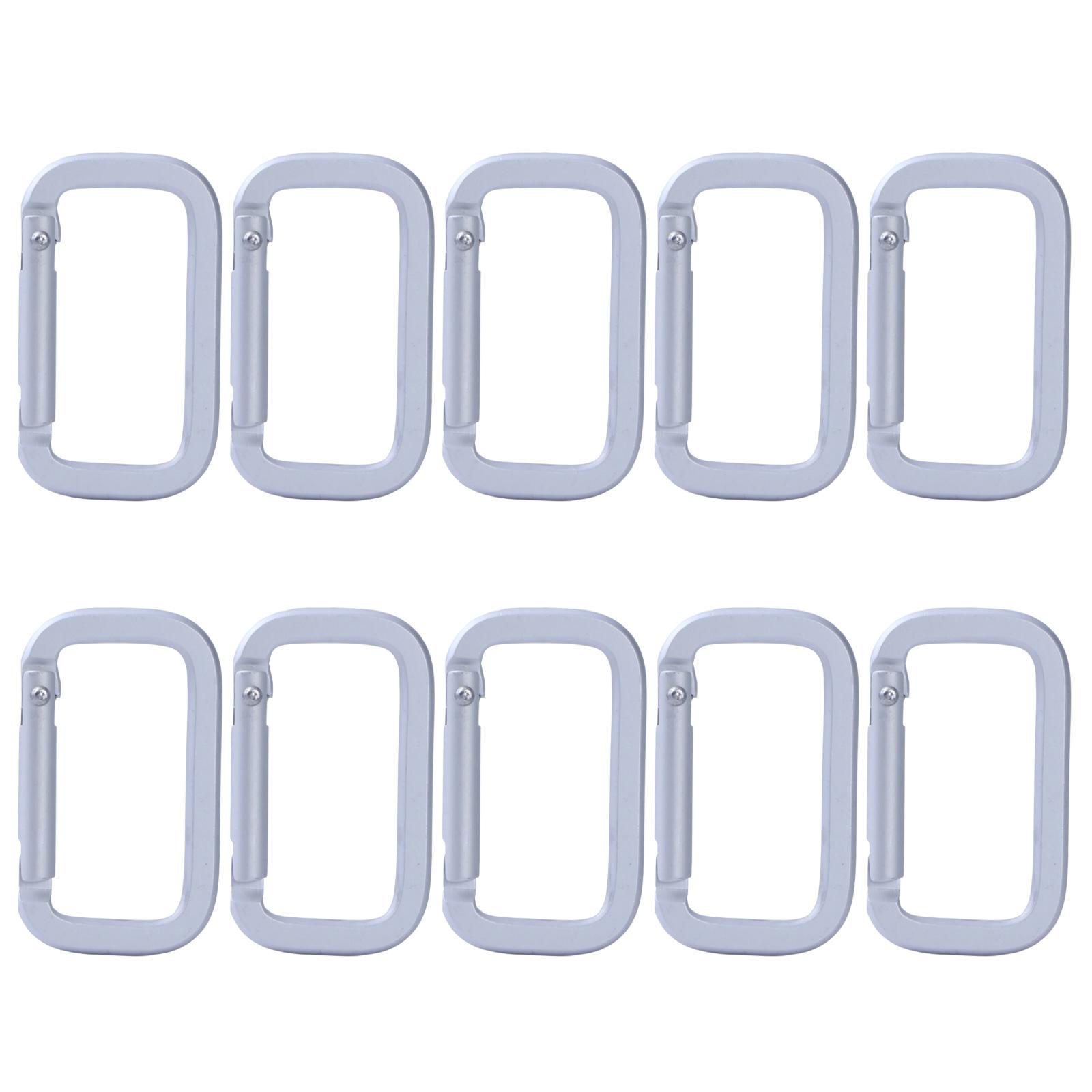 

Карабин из алюминиевого сплава для улицы, прямоугольный, с блокировкой, карабин-клипса, брелочные клипсы для рюкзака, кемпинга, пешего туризма, путешествий белый