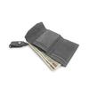 CIE FOLK COMPACT MIDDLE WALLET GRAY Genuine Leather Nubuck Tri-fold Wallet with Hook and Eye Closure and Reflector, Box-Shaped Coin Purse for Men and