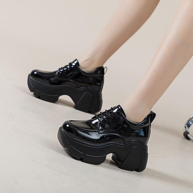 23807-2 Inner Height Increase Small Size Women's Shoes New Ins Versatile Internet Celebrity Style Board Shoes Platform Casual White Shoes Women