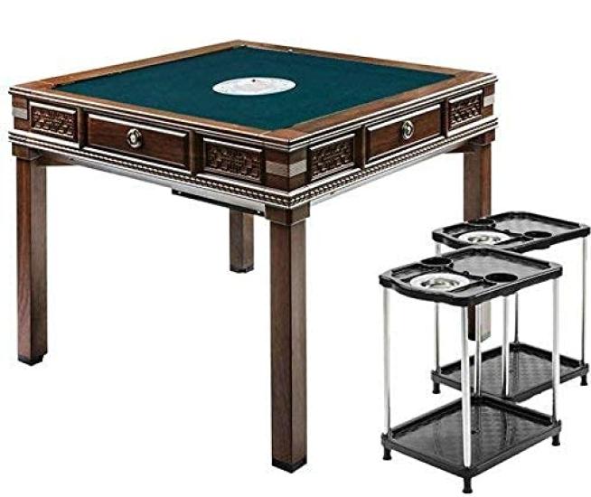 Blue Matte Mahjong Tiles Fully Automatic Mahjong Table with Assembly Wood Grain 10 Accessories Including Dining Table Top [Navy / 28mm] Service,