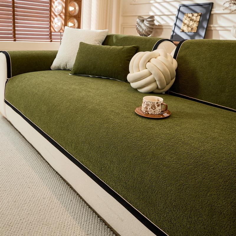 Light Luxury Sofa Cushion, Universal Seat Cushion For All Seasons, Non-Slip, Simple And Modern High-End Chenille Sofa Cushion Cover