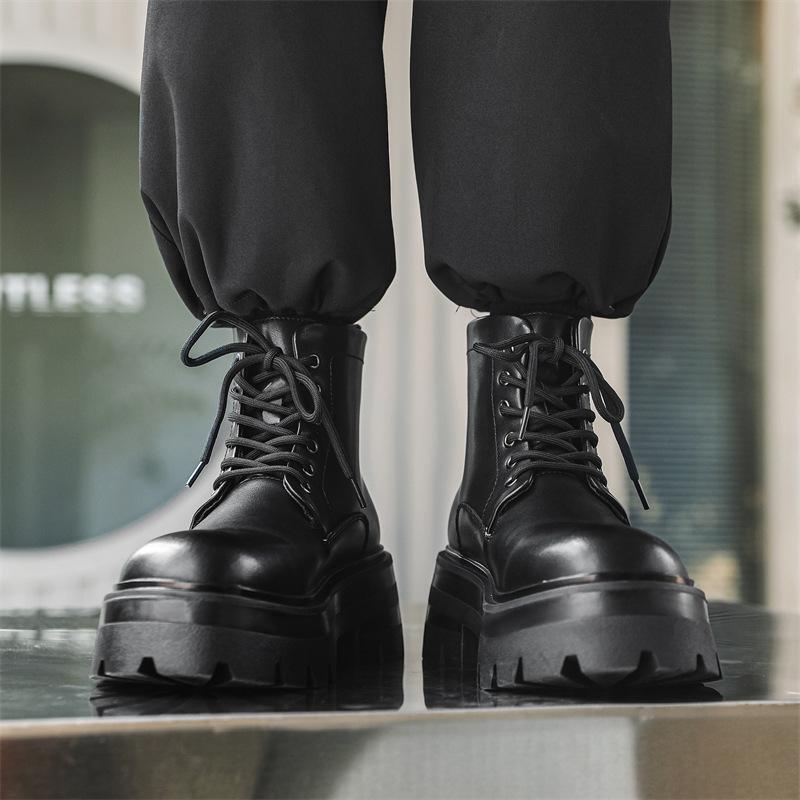 High-Top Martin Boots Winter Heightening Thick-Soled Big Yellow Boots Retro Versatile Men'S Boots 44306-A