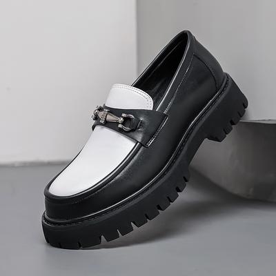 Fashion Platform New Men's Dress Leather Shoes High Classic Comfortable Pointed Toe Lace-up Business Shoes Fashion Casual Wedding Party