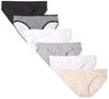 Amazon Essentials 6-Pack Cotton Bikini Shorts for Women, Basic Colors, XL