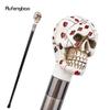 White Resin Skull Poker Head Walking Cane Fashion Decorative Steel Stick Gentleman Elegant Cosplay Cane Knob Crosier 94cm