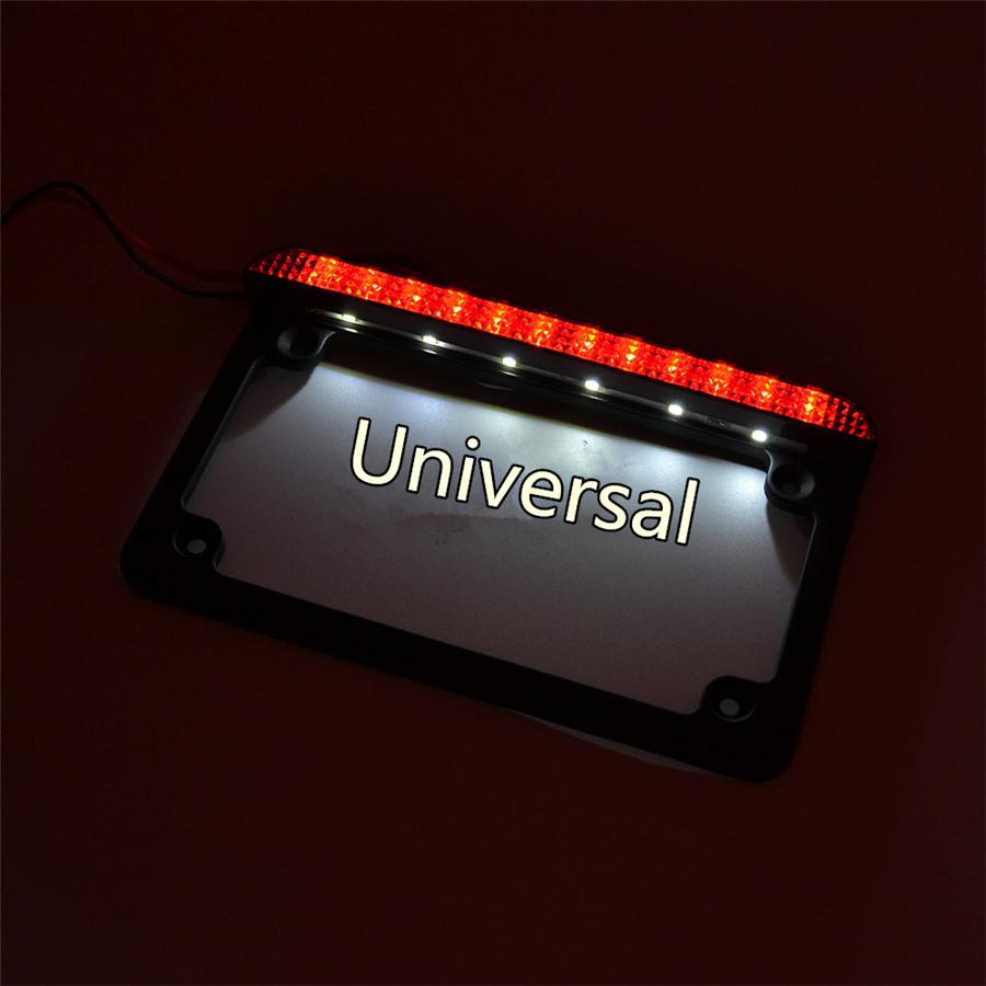 Motorcycle License Plate Frame With Tail Light