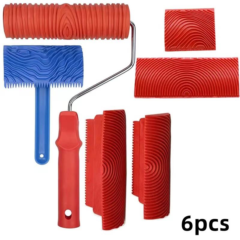New DIY Wall Painting Machine Rubber Texture Paint Roller Furniture Imitation Wood Art Wall Painting Tools Home Decoration