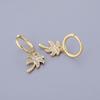925 Sterling Silver Pave Zircon Coconut Tree Hoop Earrings Female Golden  Selling Korean Jewelry